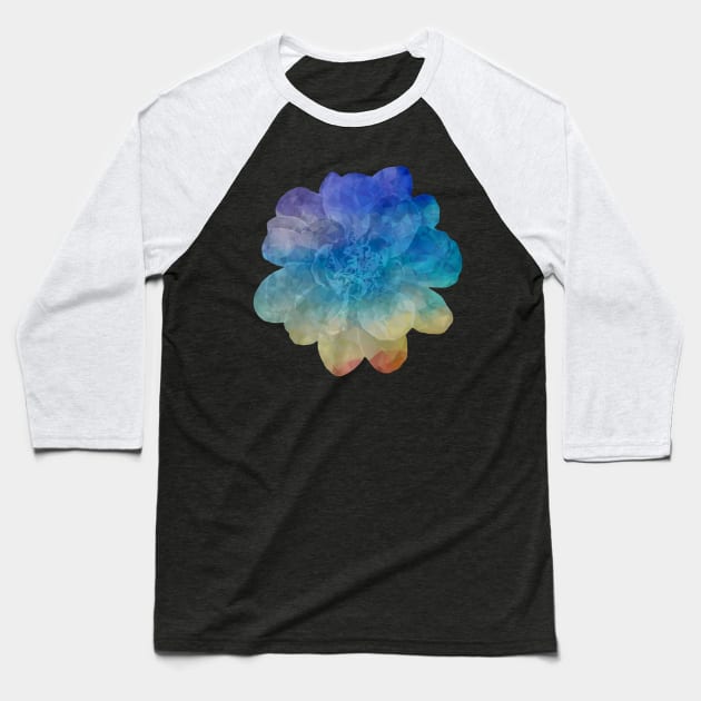 Rainbow crystal flower Baseball T-Shirt by Geomhectic